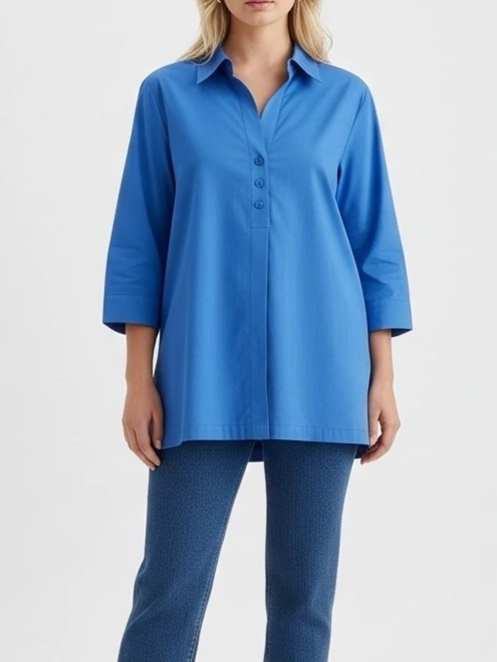 Foxcroft Blue Wrinkle Free Dress Shirt